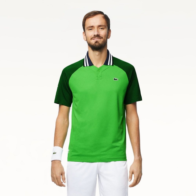 Men\'s Lacoste Lacoste x Daniil Medvedev Ultra-Dry Tennis Polo Shirts Green | MTX596803