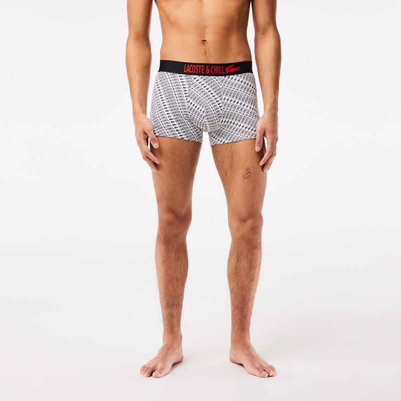 Men's Lacoste Lacoste x Netflix Branded Trunks White Black | FVC842751