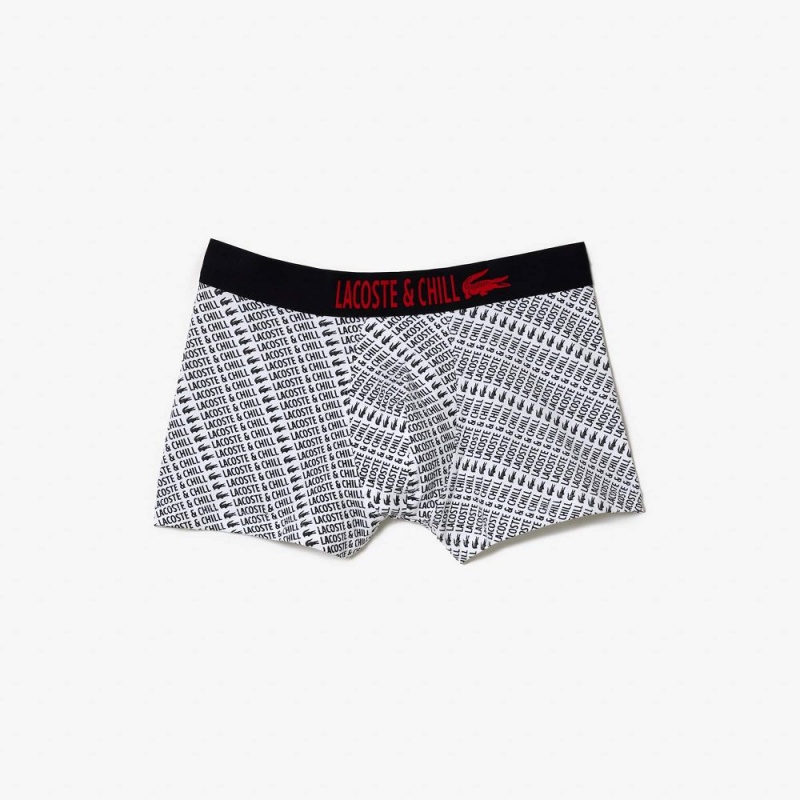 Men's Lacoste Lacoste x Netflix Branded Trunks White Black | FVC842751