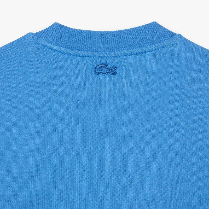 Men's Lacoste Lacoste x Netflix Organic Cotton Fleece Print Sweatshirt Ethereal blue | LBT273591