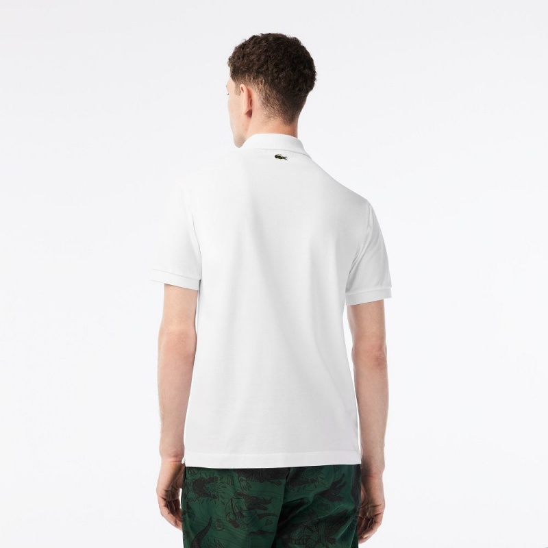 Men's Lacoste Lacoste x Netflix Organic Cotton Polo Shirts White | JZQ019487