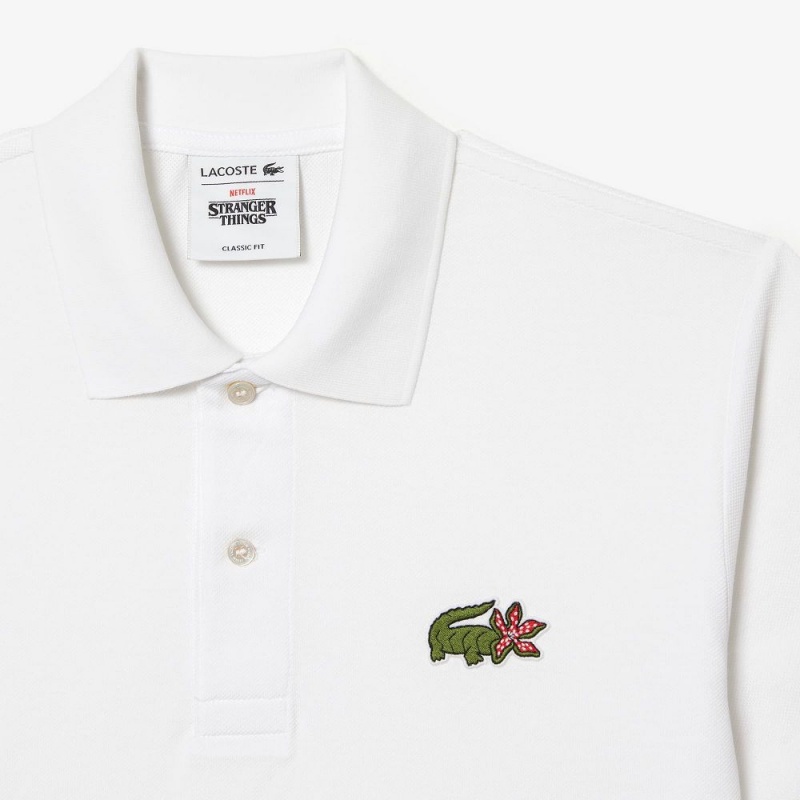 Men's Lacoste Lacoste x Netflix Organic Cotton Polo Shirts White | VFI530489