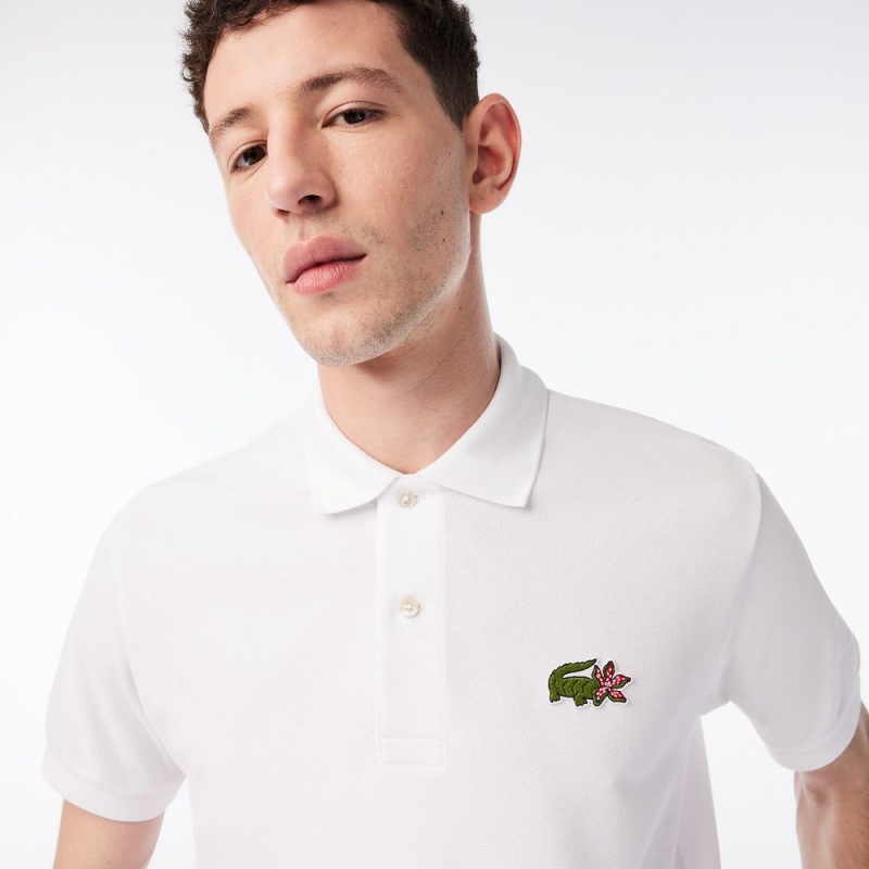 Men\'s Lacoste Lacoste x Netflix Organic Cotton Polo Shirts White | VFI530489