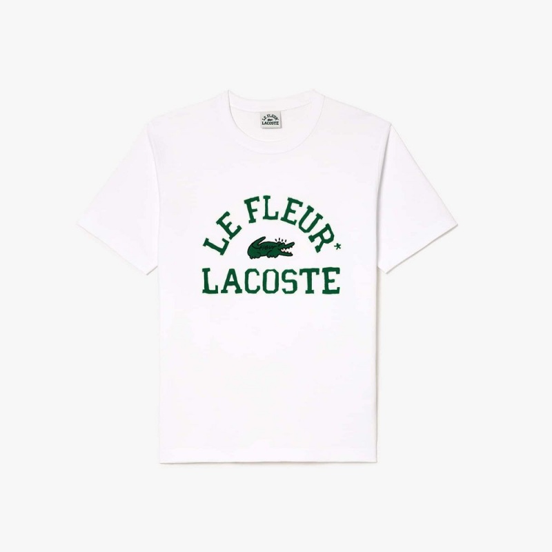 Men\'s Lacoste Lacoste x le FLEUR Jersey T-Shirt White | TMN109754