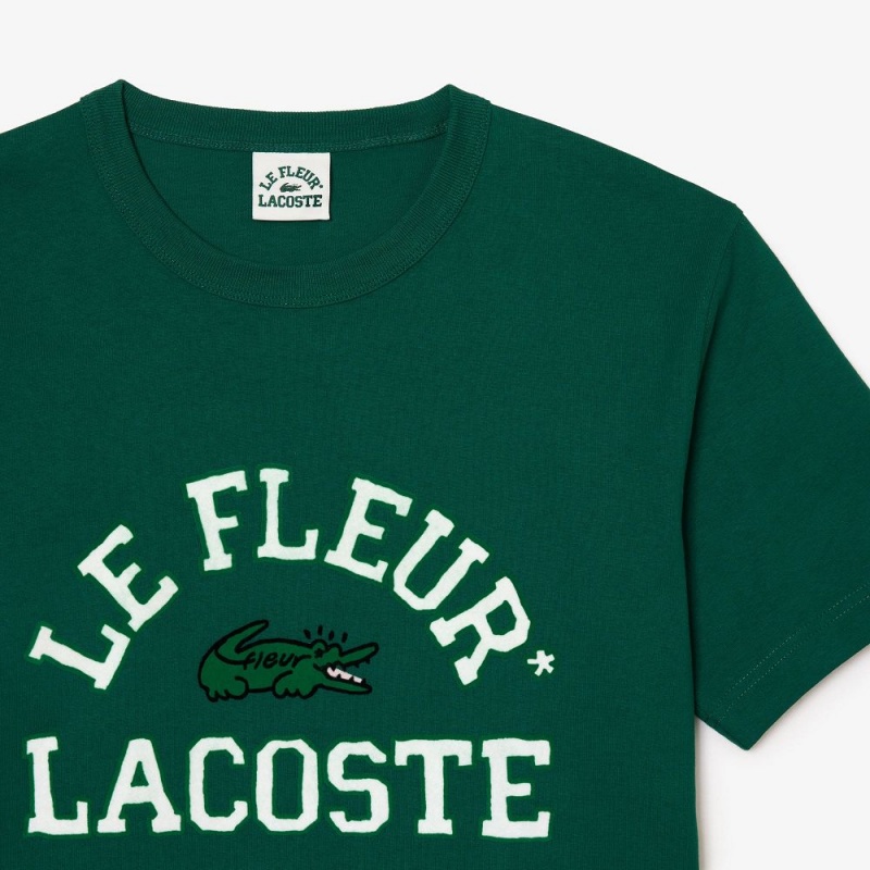 Men's Lacoste Lacoste x le FLEUR Jersey T-Shirt Green | JTR978514