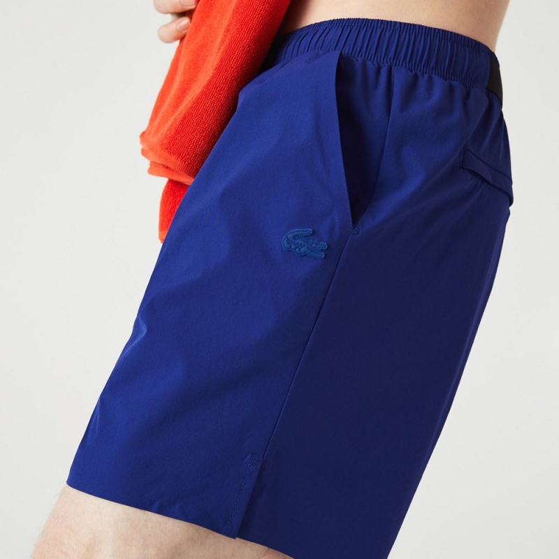 Men's Lacoste Light Swim Trunks Blue | IXZ269048