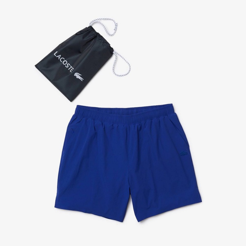 Men's Lacoste Light Swim Trunks Blue | IXZ269048