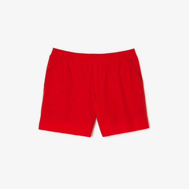 Men's Lacoste Light Swim Trunks Red | AQZ658134