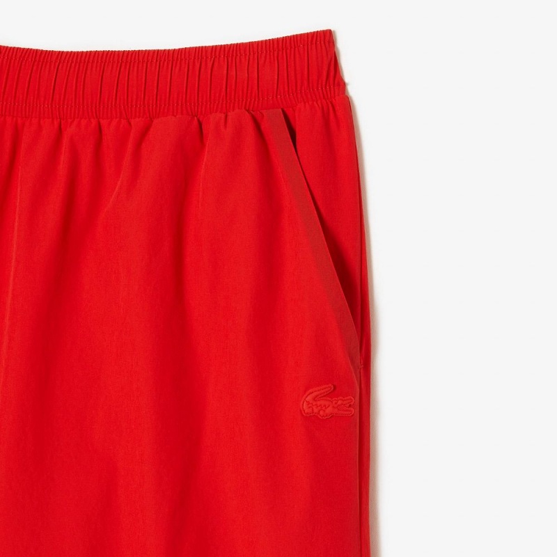 Men's Lacoste Light Swim Trunks Red | AQZ658134