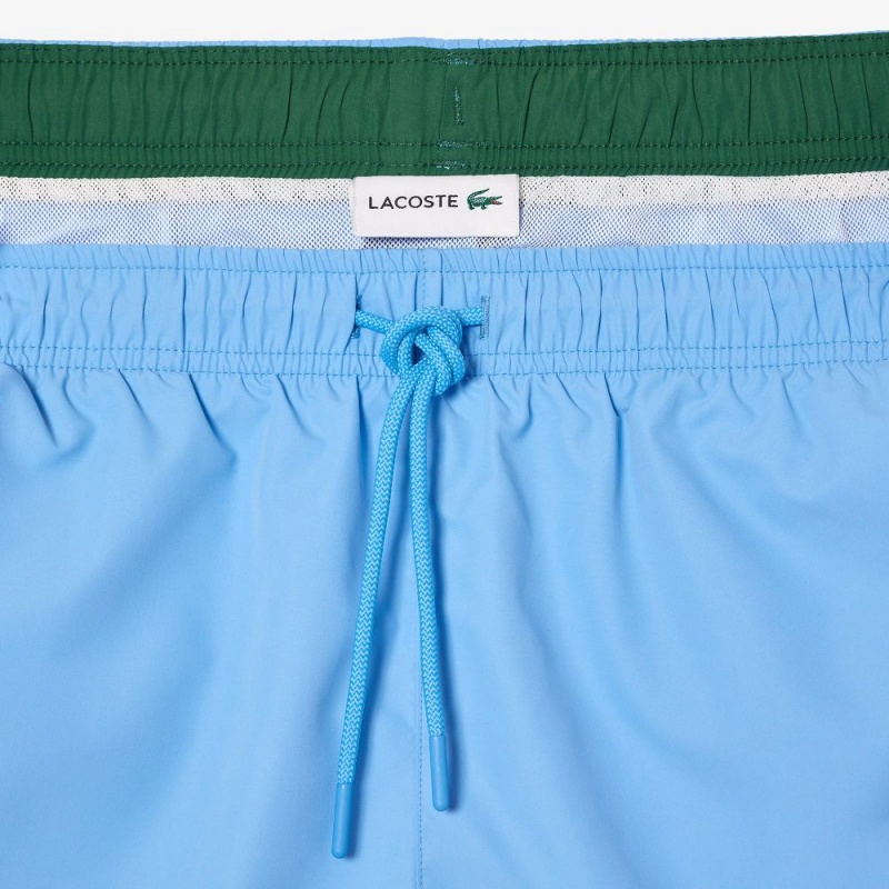 Men's Lacoste Lightweight Swim Shorts Blue Green | XBN647812