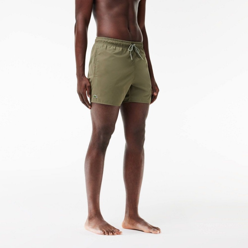 Men's Lacoste Lightweight Swim Shorts Khaki Green Green | REU547912