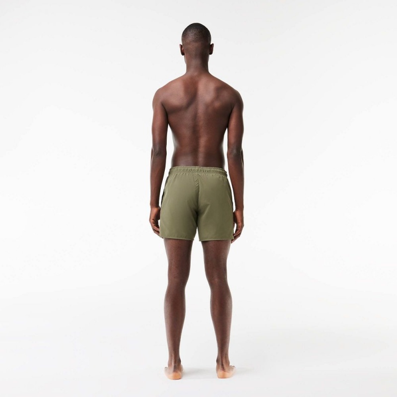 Men's Lacoste Lightweight Swim Shorts Khaki Green Green | REU547912