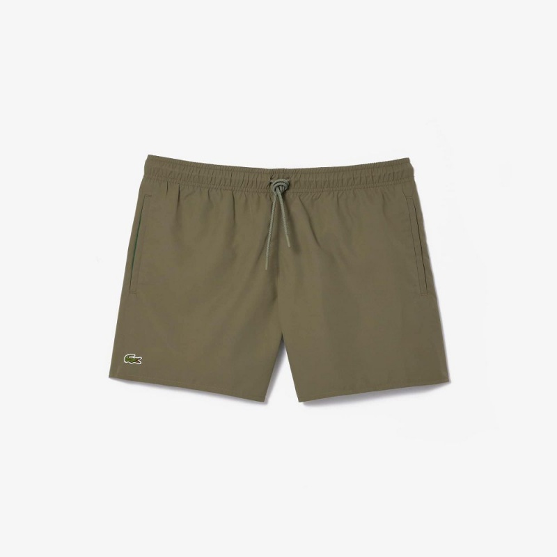 Men's Lacoste Lightweight Swim Shorts Khaki Green Green | REU547912