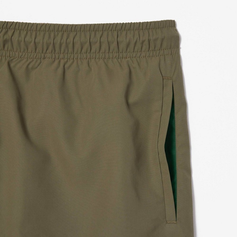 Men's Lacoste Lightweight Swim Shorts Khaki Green Green | REU547912