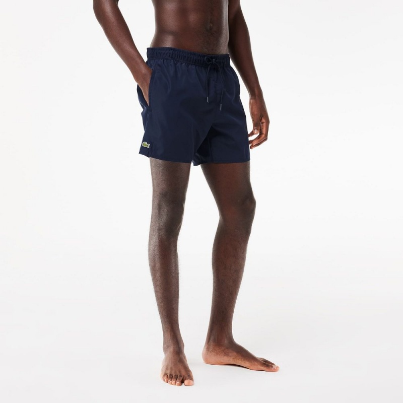 Men's Lacoste Lightweight Swim Shorts Navy Blue Green | MUQ170648