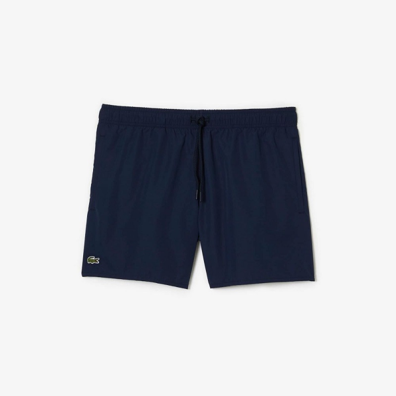 Men's Lacoste Lightweight Swim Shorts Navy Blue Green | MUQ170648