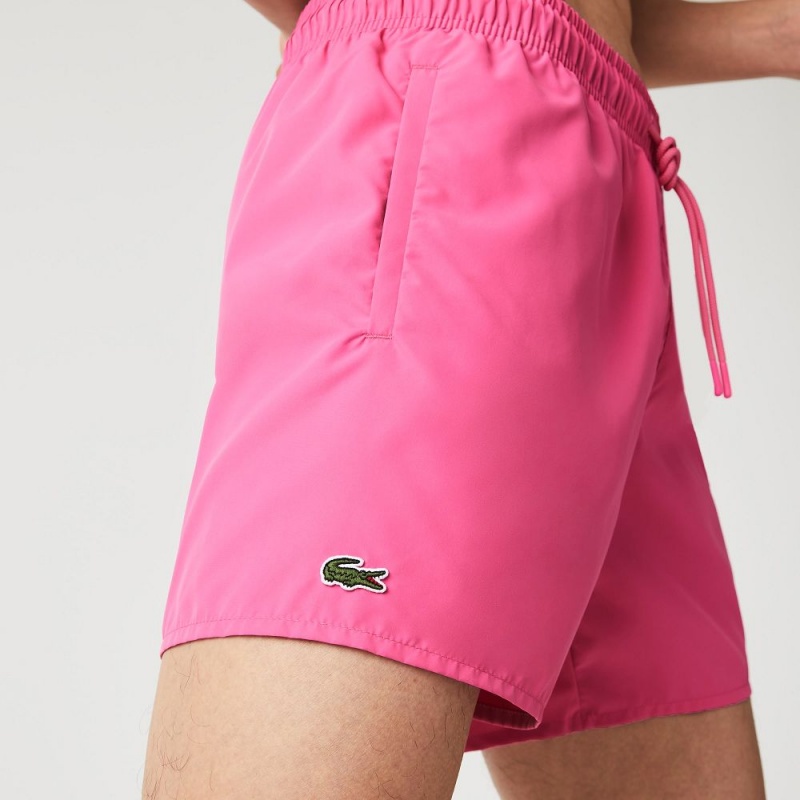 Men's Lacoste Lightweight Swim Shorts Pink Green | WNA890421