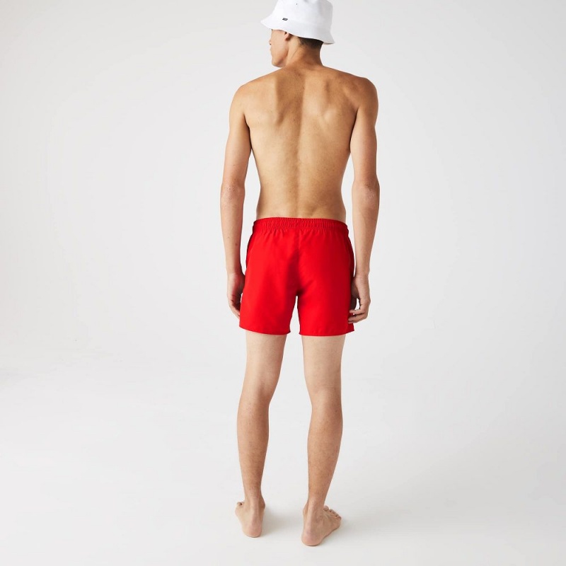 Men's Lacoste Lightweight Swim Shorts Red Navy Blue | PBW967345