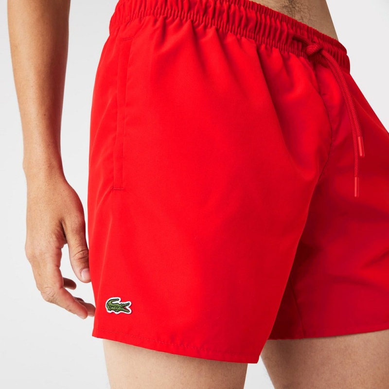 Men's Lacoste Lightweight Swim Shorts Red Navy Blue | PBW967345