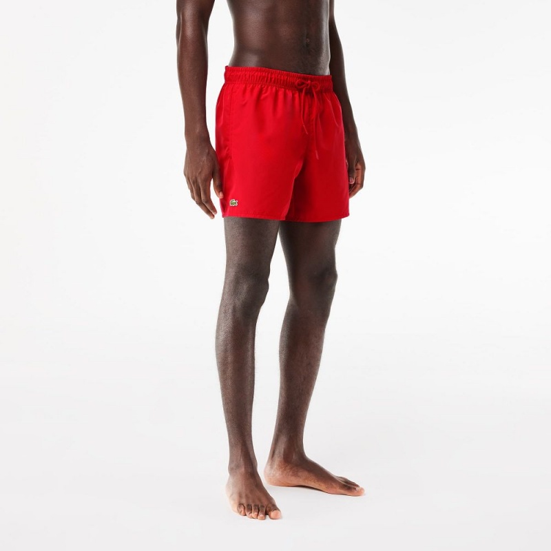 Men's Lacoste Lightweight Swim Shorts Red Green | VRE325187