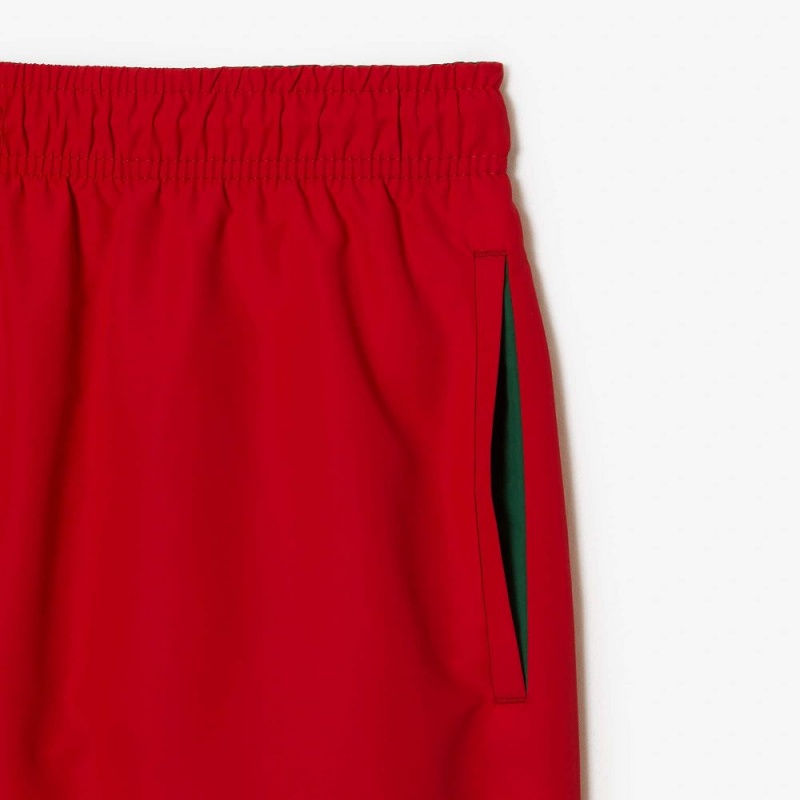 Men's Lacoste Lightweight Swim Shorts Red Green | VRE325187