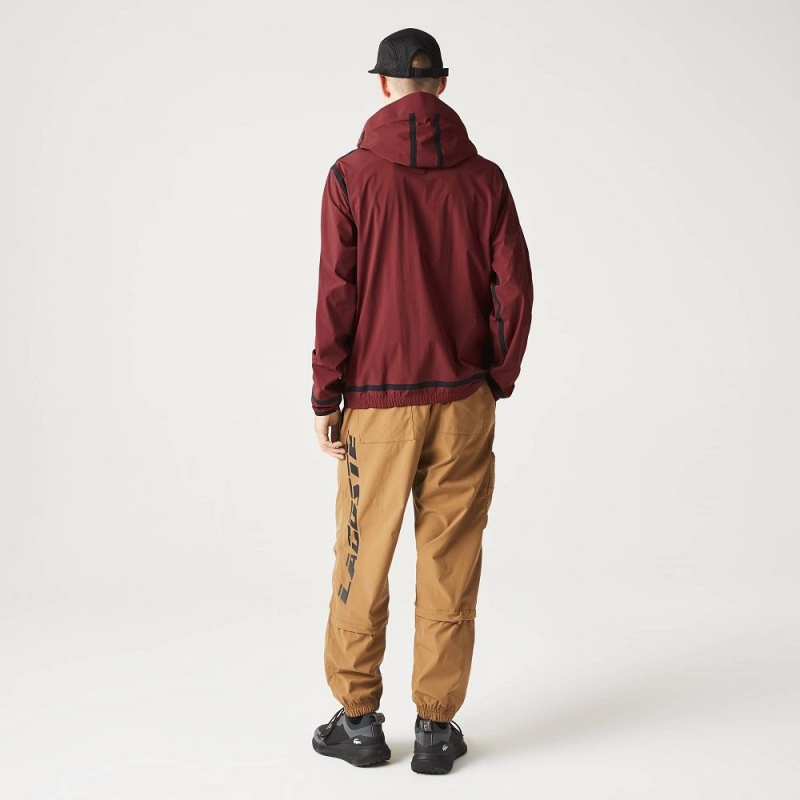 Men's Lacoste Lightweight Zip-Up Jackets Bordeaux | XQM846590