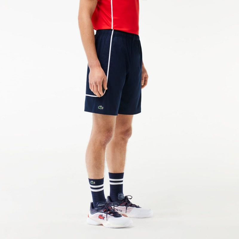 Men's Lacoste Linerless Tennis Shorts Navy Blue | LVE096147