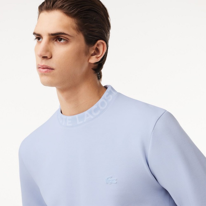 Men's Lacoste Logo Collar Double Face Sweatshirt Phoenix blue | LYE754198