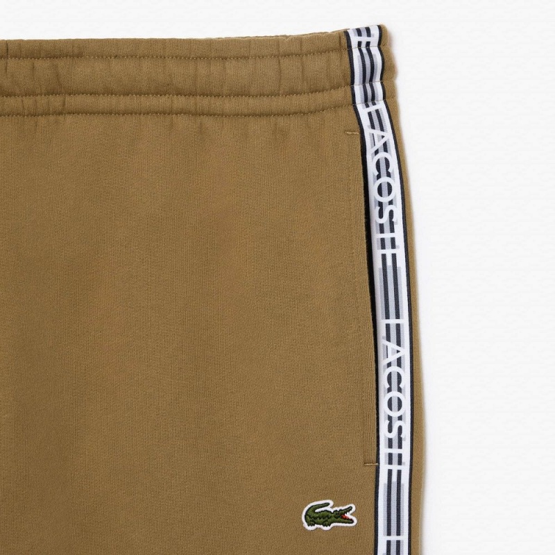 Men's Lacoste Logo Stripe Joggers Brown | ZDV726938