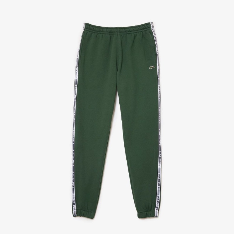 Men's Lacoste Logo Stripe Joggers Dark Green | DMO720513