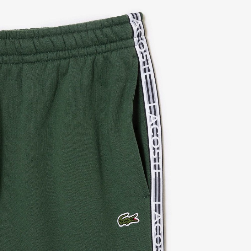 Men's Lacoste Logo Stripe Joggers Dark Green | DMO720513