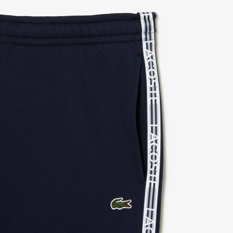 Men's Lacoste Logo Stripe Joggers Navy Blue | UMY541629