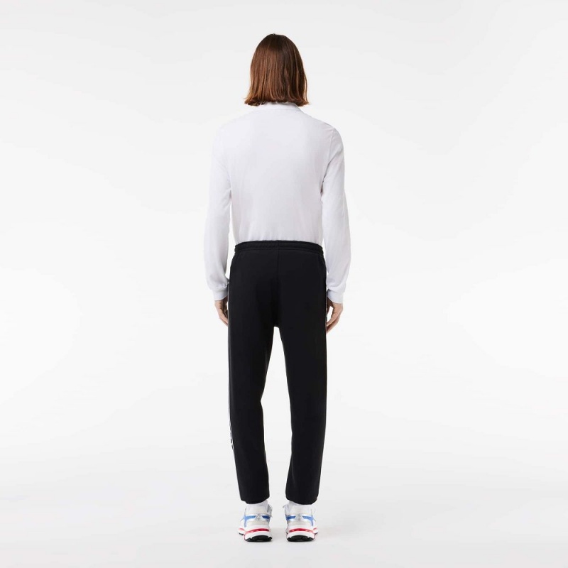 Men's Lacoste Logo Stripe Sweatpants Black | TPH345170