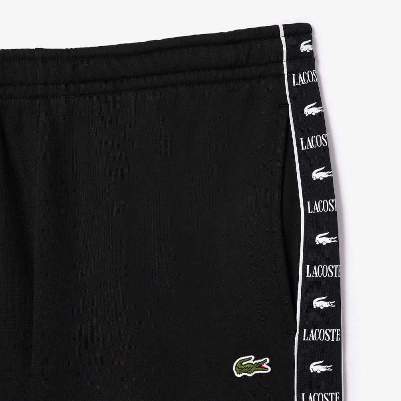 Men's Lacoste Logo Stripe Sweatpants Black | TPH345170