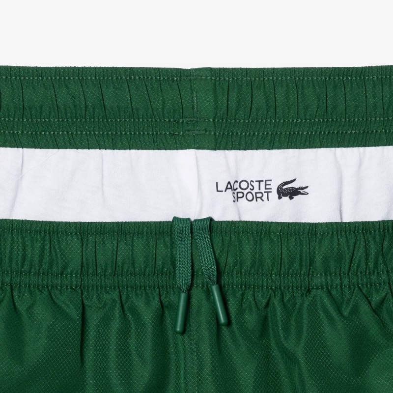 Men's Lacoste Logo Stripe Tennis Tracksuits Green White | KMC209345