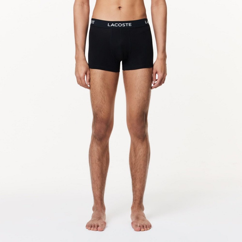 Men's Lacoste Logo Waist 7-Pack Trunks Black White Grey | UIP964215