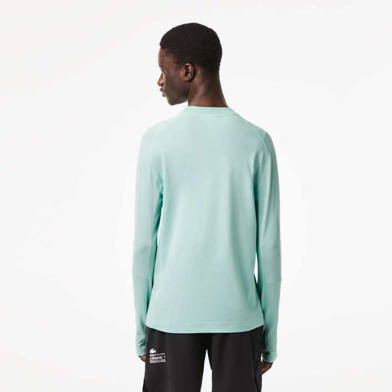 Men's Lacoste Long Sleeve Organic Cotton Slim Fit T-Shirt Mint | KLG624193