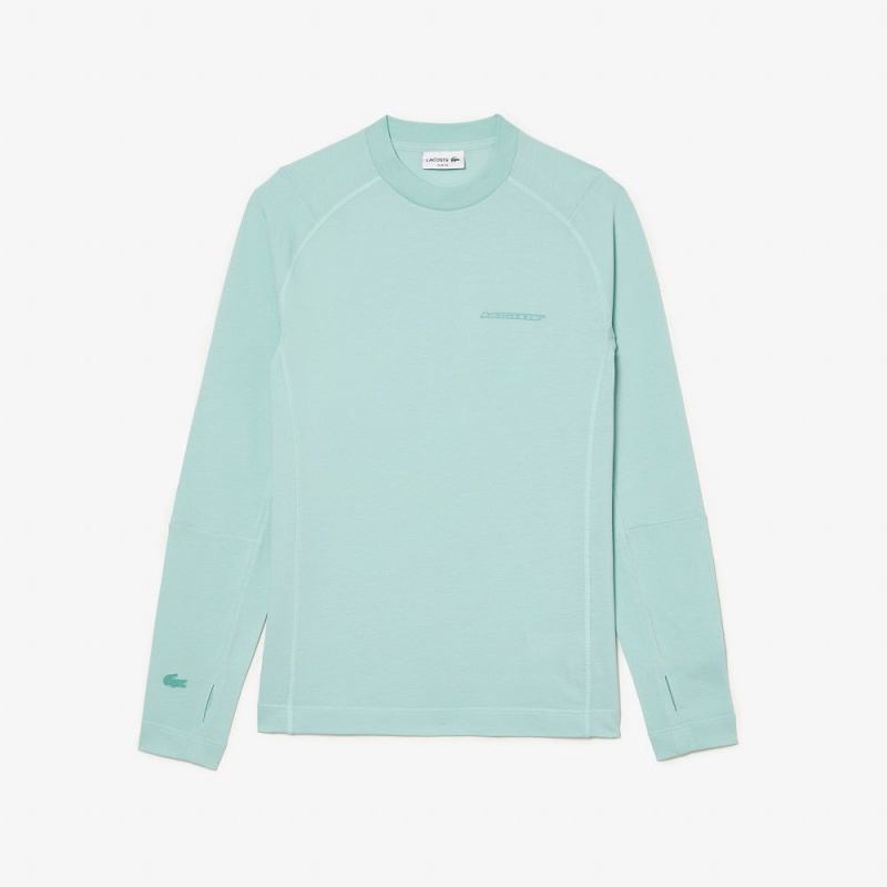 Men's Lacoste Long Sleeve Organic Cotton Slim Fit T-Shirt Mint | KLG624193