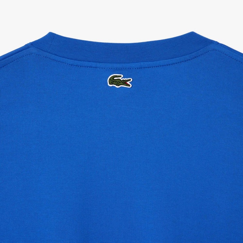 Men's Lacoste Loose Fit Cotton Jersey Print T-Shirt Ladigue blue | DLI460825