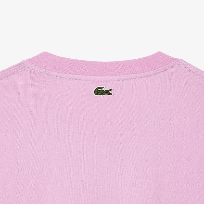 Men's Lacoste Loose Fit Cotton Jersey Print T-Shirt Pink | HIK418792