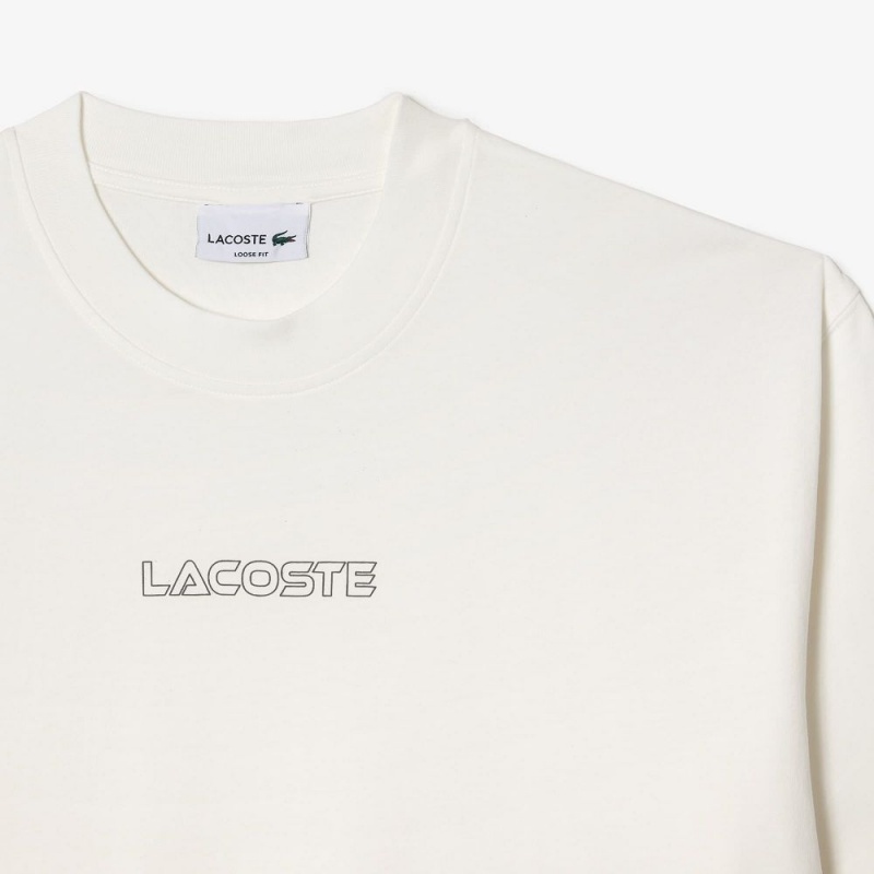 Men's Lacoste Loose Fit Cotton Jersey T-Shirt White | YGK741526