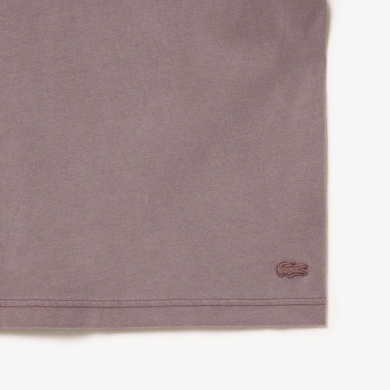 Men's Lacoste Loose Fit Cotton Jersey T-Shirt Purple | KSY046172