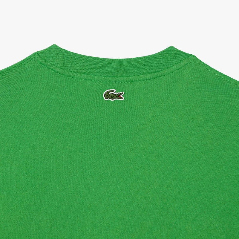 Men's Lacoste Loose Fit Crocodile Print Crew Neck T-Shirt Green | MTP236714