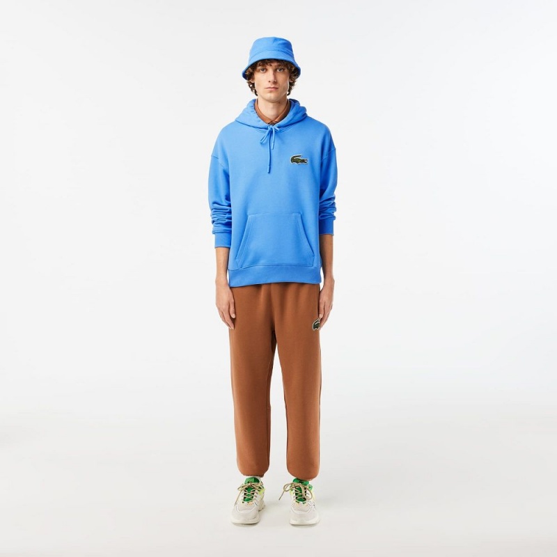 Men's Lacoste Loose Fit Hoodie Ethereal blue | CRO638075