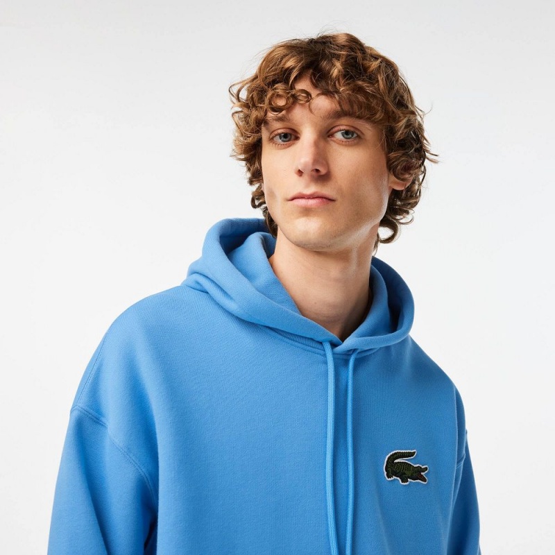 Men's Lacoste Loose Fit Hoodie Ethereal blue | CRO638075