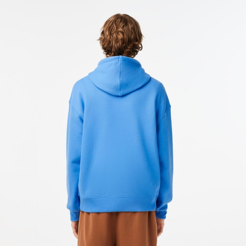 Men's Lacoste Loose Fit Hoodie Ethereal blue | CRO638075