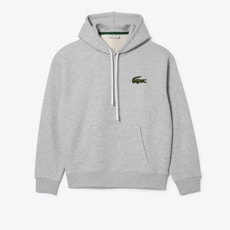 Men's Lacoste Loose Fit Hoodie Grey Chine | NYG957628