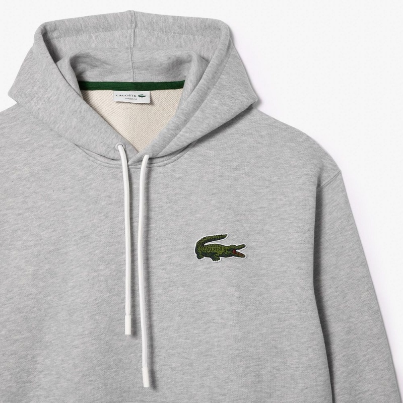 Men's Lacoste Loose Fit Hoodie Grey Chine | NYG957628