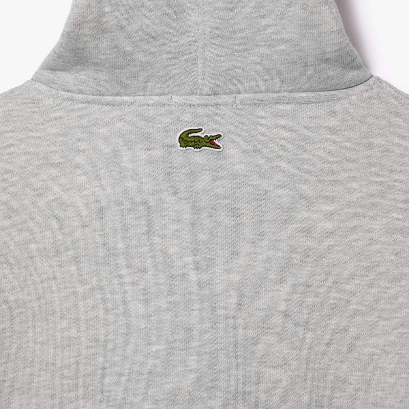 Men's Lacoste Loose Fit Hoodie Grey Chine | NYG957628