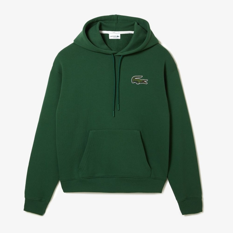 Men's Lacoste Loose Fit Hoodie Pine green | HAM265409